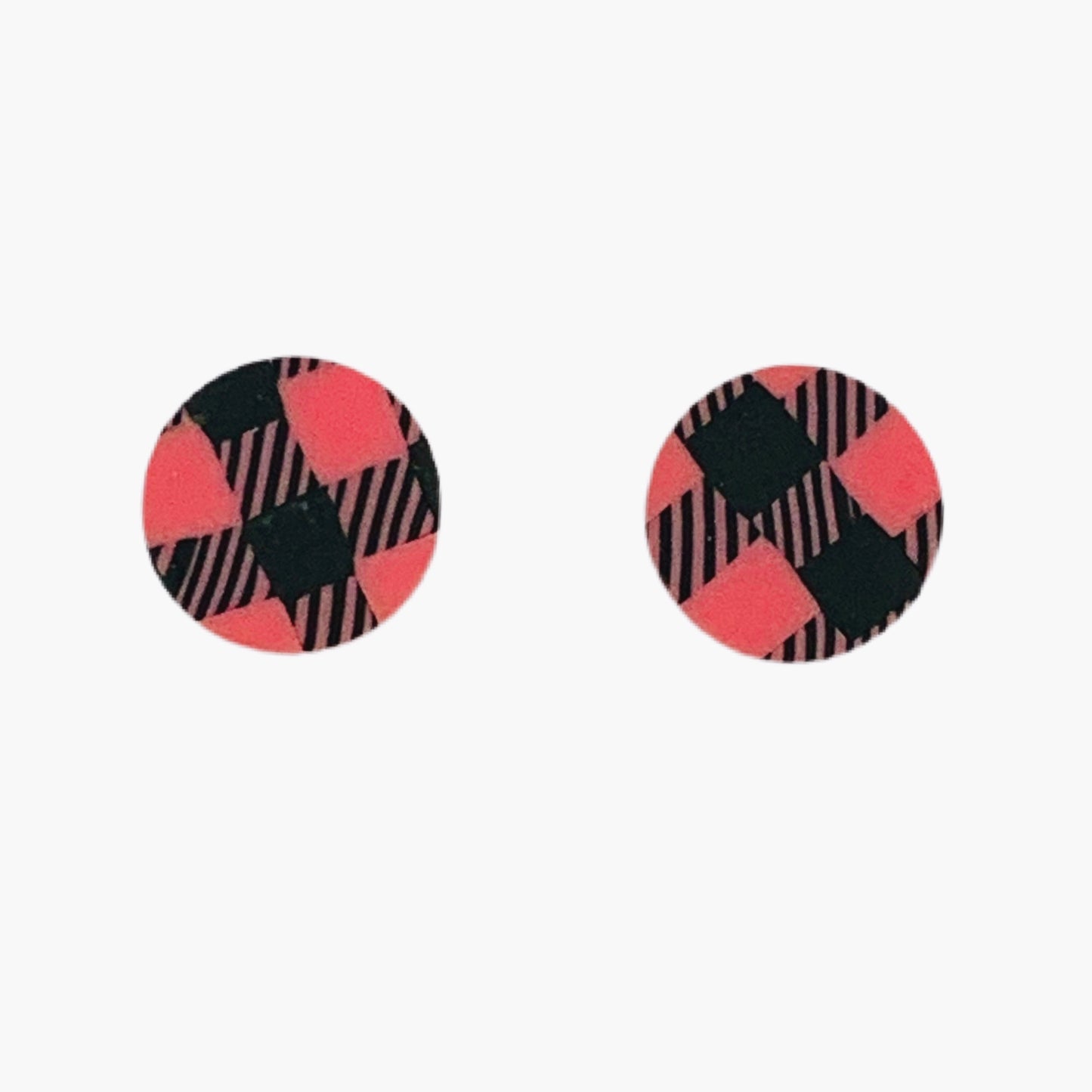 Pink Buffalo Plaid Post Earrings